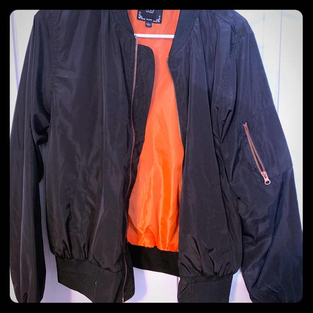 Black bomber jacket- never worn